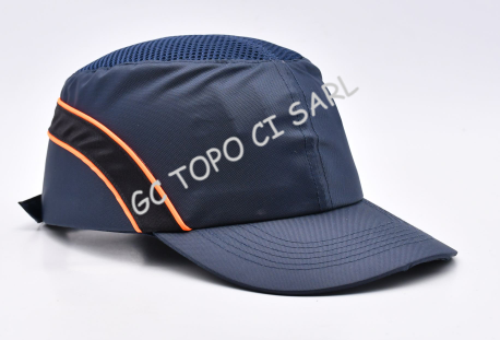 Casquette anti-heurt bleue nuit fluor N°BC-DB