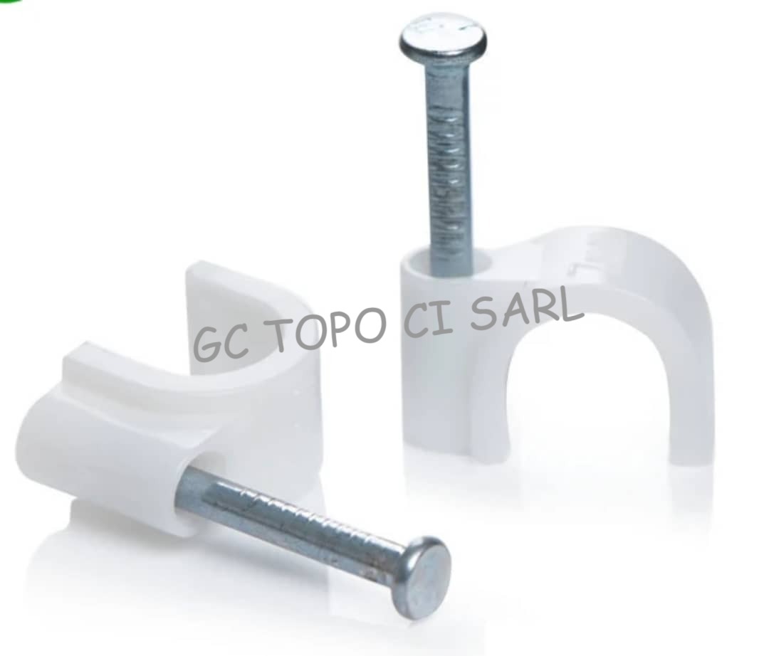 Clips de cable électrique blanc 4mm (Lot de 100 pcs)