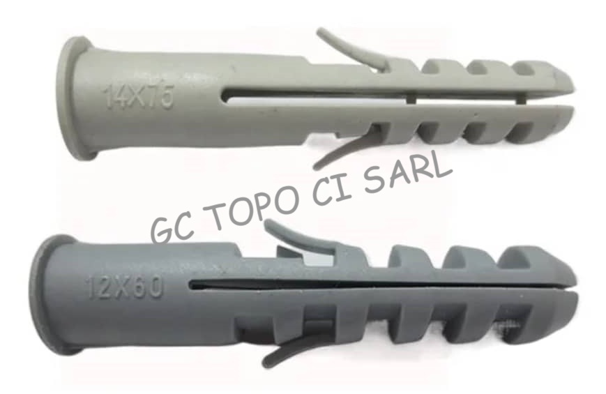 Cheville plastique 10mmX50mm (Lot de 50 pcs)