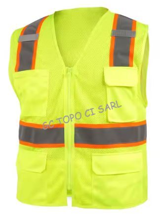 Chasubles Hi Viz Jaune-Fluo avec poches