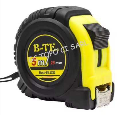 Metre à ruban en ABS+TPR 5m x 25mm