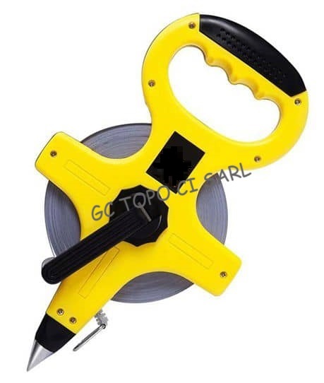 Decametre ruban en acier 100m Jaune