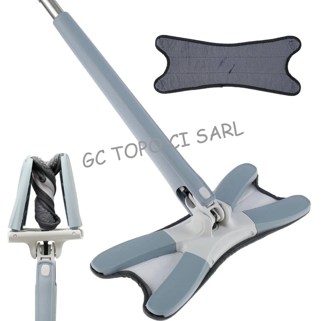 Serpillière plate de type X à 360 degrés