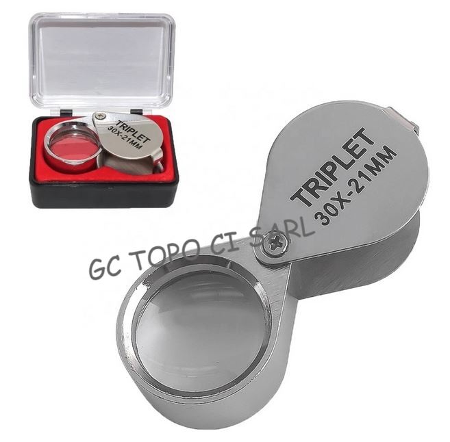 Loupe de poche pliante triplet 30X - 21mm