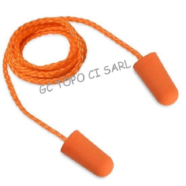 Bouchon d'oreille jetable orange avec corde