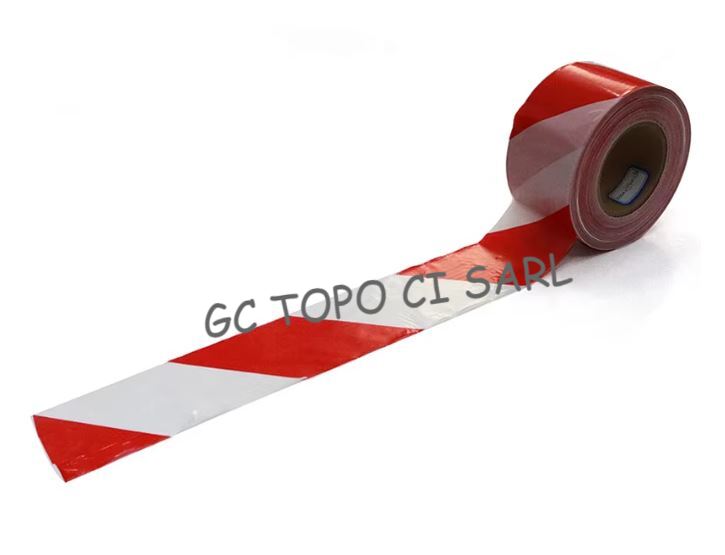 Ruban de signalisation rouge/blanc 50mm x 100m