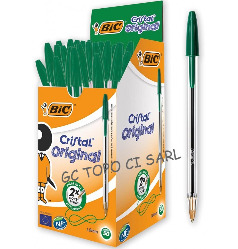 Boite de 50 Stylos BIC Crystal Original Vert