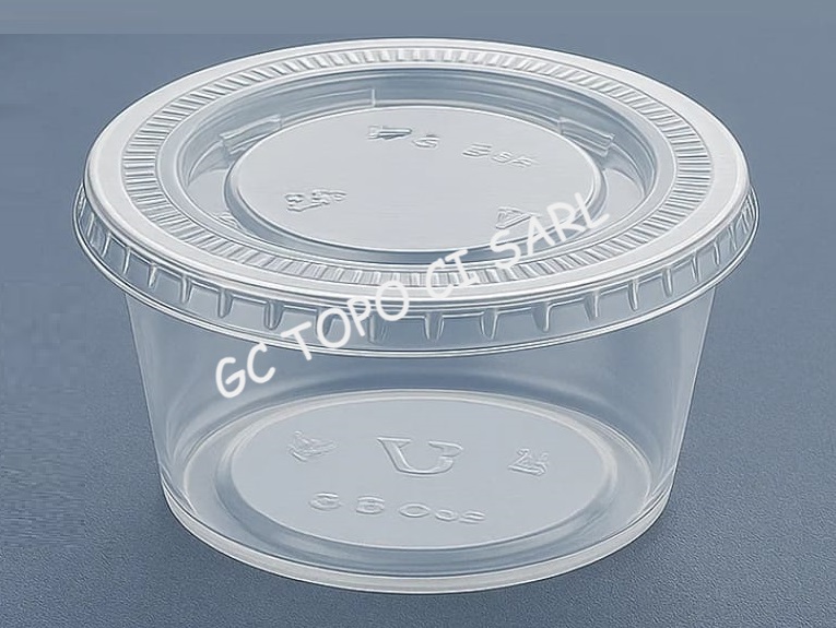 Pot sauce avec couvercle - 2.5 Oz (Lot de 100 pcs)